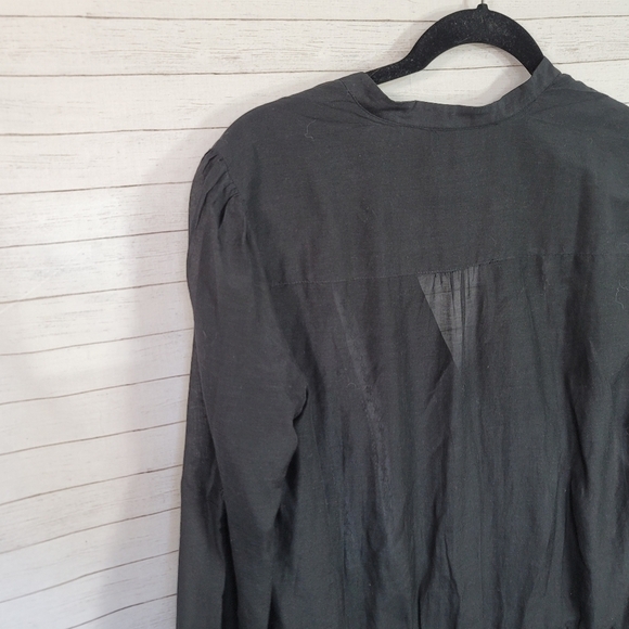 BEBE SHEER LONG SLEEVE BLACK SHIRT, SZ MEDIUM - Picture 7 of 10